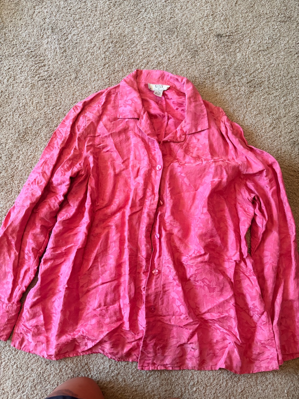 Woven Bright Fuchsia Silk linen -Blend Top by nexx